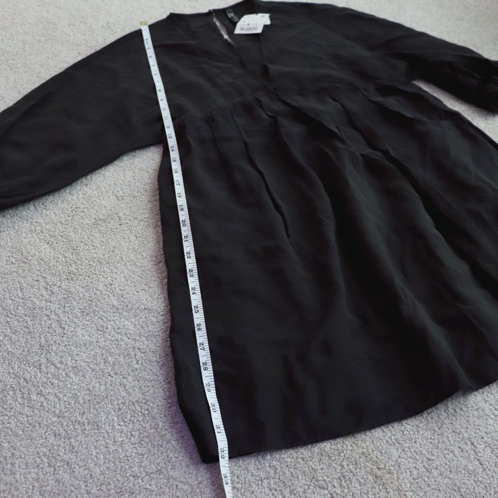 SOLD ZARA Puff Sleeve Babydoll Dress Black M - Picture 13 of 14